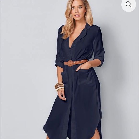 VENUS | Dresses | Belted Midi Shirt Dress | Poshmark